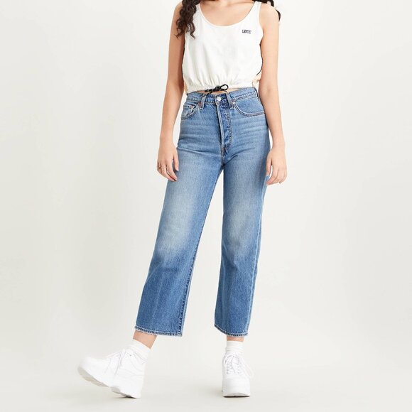 Levis Ribcage Straight Ankle Womens Jeans - Picture 1 of 8